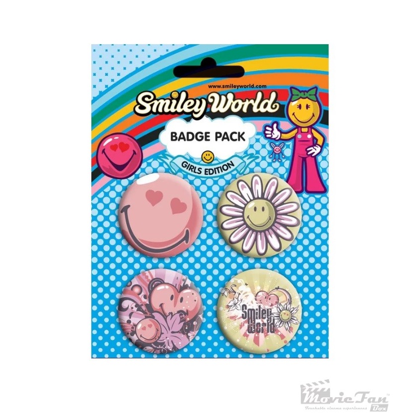 Smiley dievčenské odznaky (4 ks)