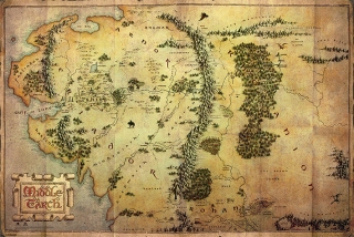 The Hobbit An Unexpected Journey plagát 61x91 cm - Journey Map