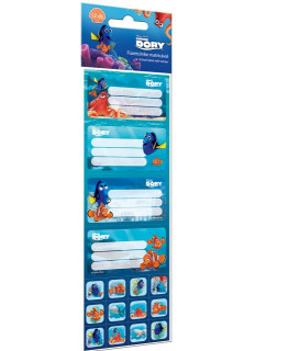Hľadá sa Nemo/Dory - štítky na zošity so samolepkami