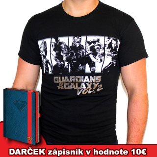 Strážcovia Galaxie - Hrdinovia, čierne pánske tričko so strieborným nápisom