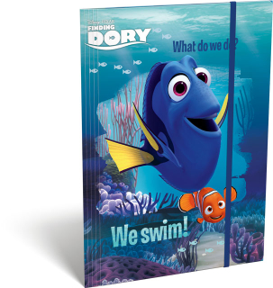 Hľadá sa Nemo/Dory - odkladacia mapa na dokumenty s gumičkou A5 - We swim