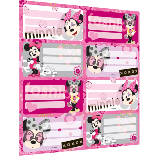 Disney Minnie štítky na zošity 8 ks